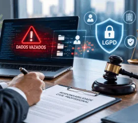 Sistema de segurança com vazamento de dados, representação da LGPD e responsabilidade civil profissional em processos judiciais